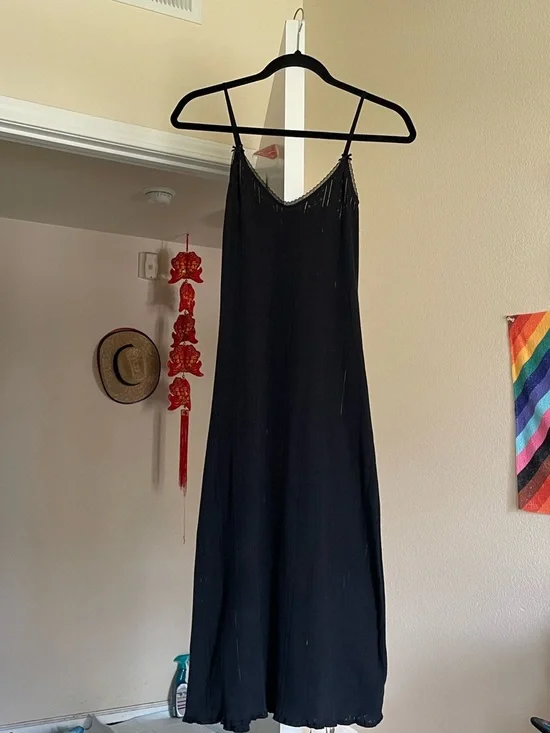 Cou Cou Intimates Black Midi Slip Dress - Picture 3 of 6